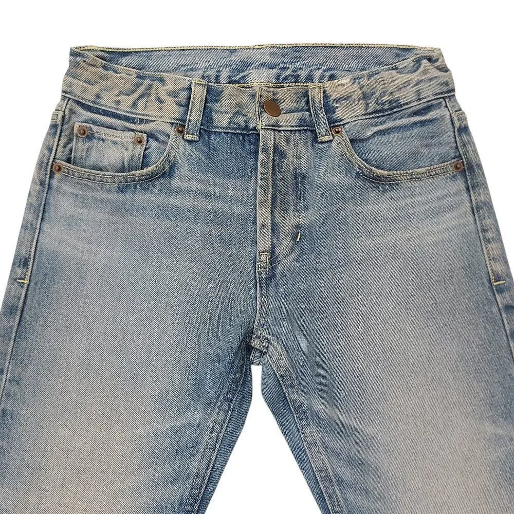 Fear of God Essentials Jeans Boys 8 Blue Whiskers Straight Leg Button Fly Cotton